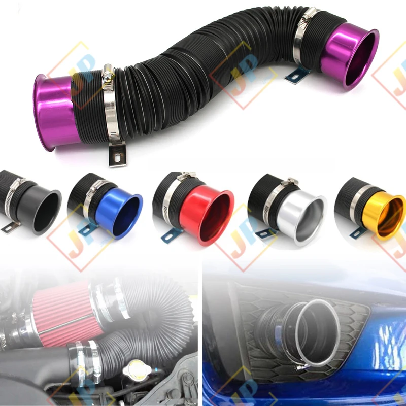 Automobile Air Filter Accessories Intake Hose Deflector Pipe Flexible Telescopic Tube With Aluminum Ring