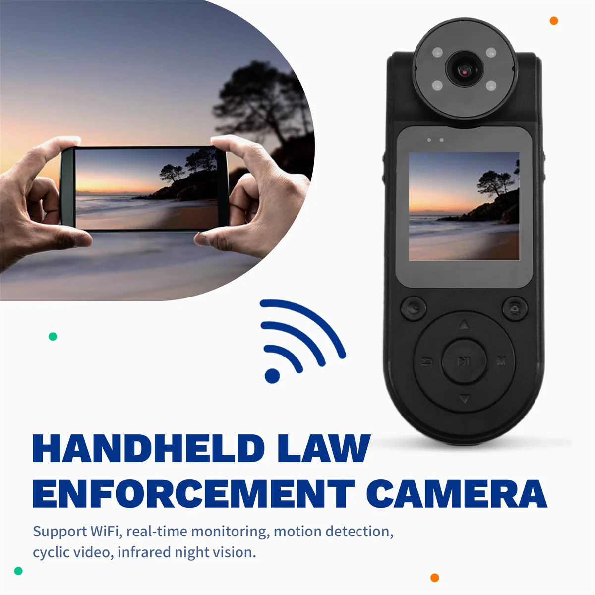 L20 4K HD واي فاي كاميرا صغيرة 180 عدسة قابلة للتدوير يده إنفاذ القانون كاميرا يمكن حملها بالجسم كاميرا محمولة ذكية CarRecorder