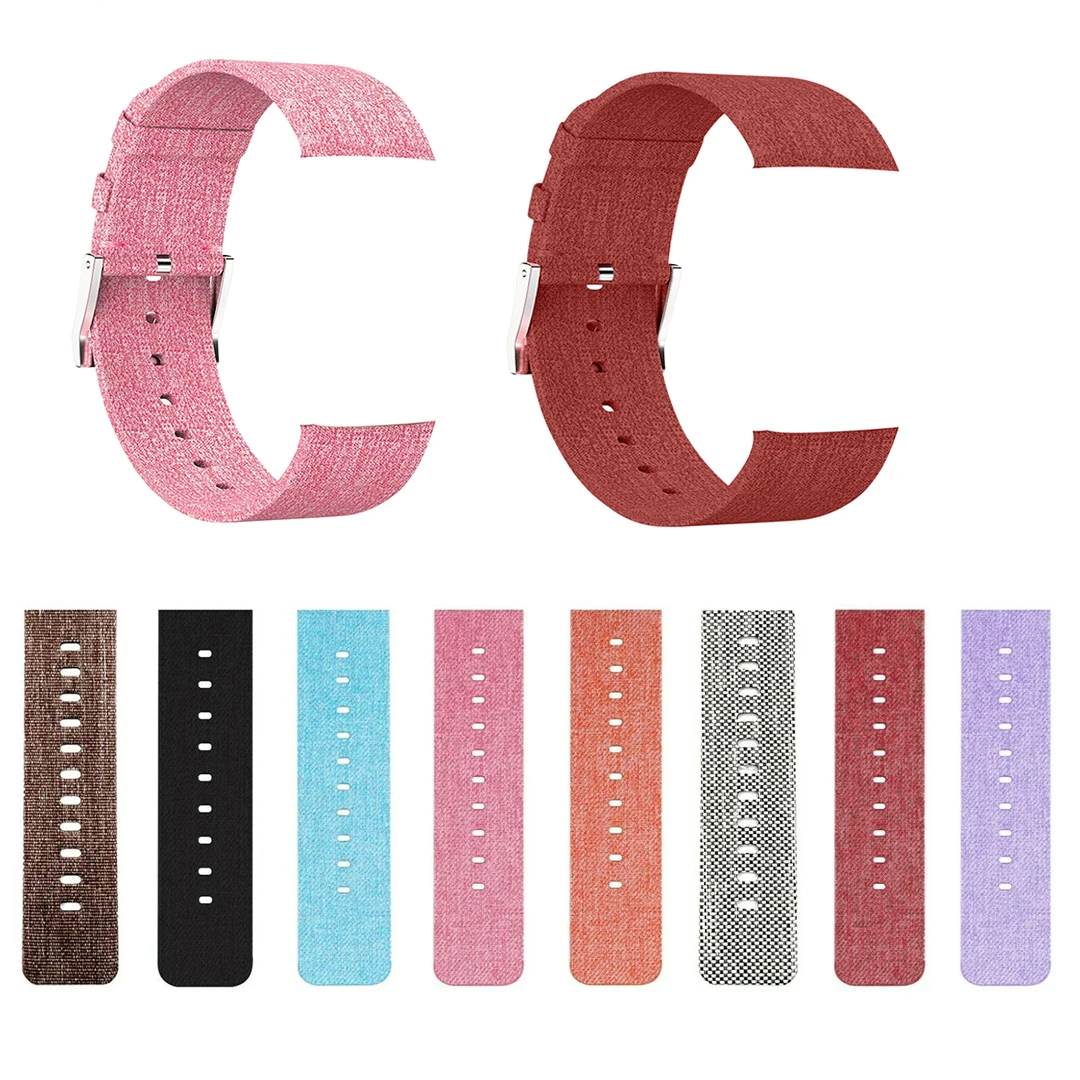 Nylon Strap Woven Canvas Nylon Replacement Watchband For Fitbit Versa Watch Vintage Modern Wristband Bracelet Women Men