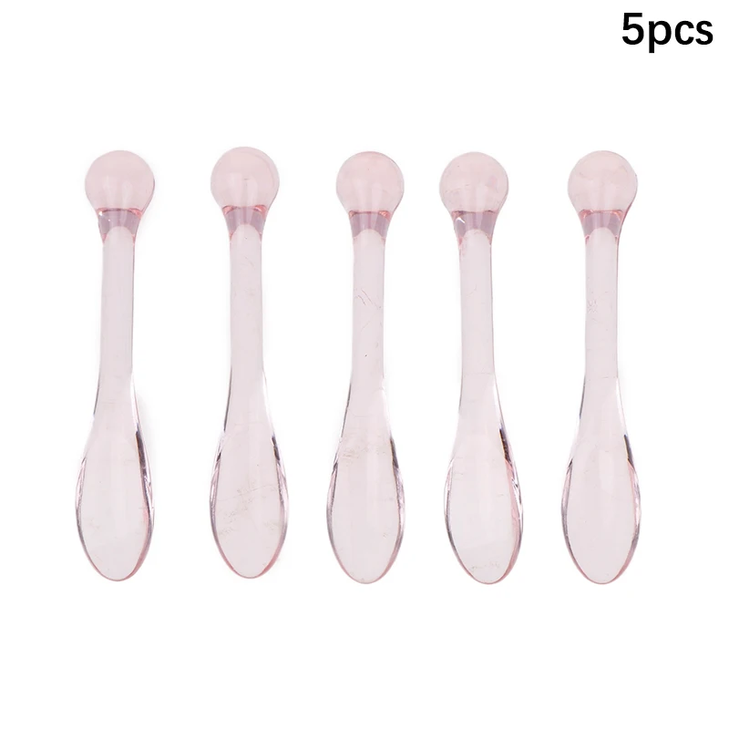 5pcs Eye Cream Applicator Spoon Roller Transparent Massage Stick Cosmetic Spatulas Wrinkle Facial Mask Skin Care Plastic Spoon