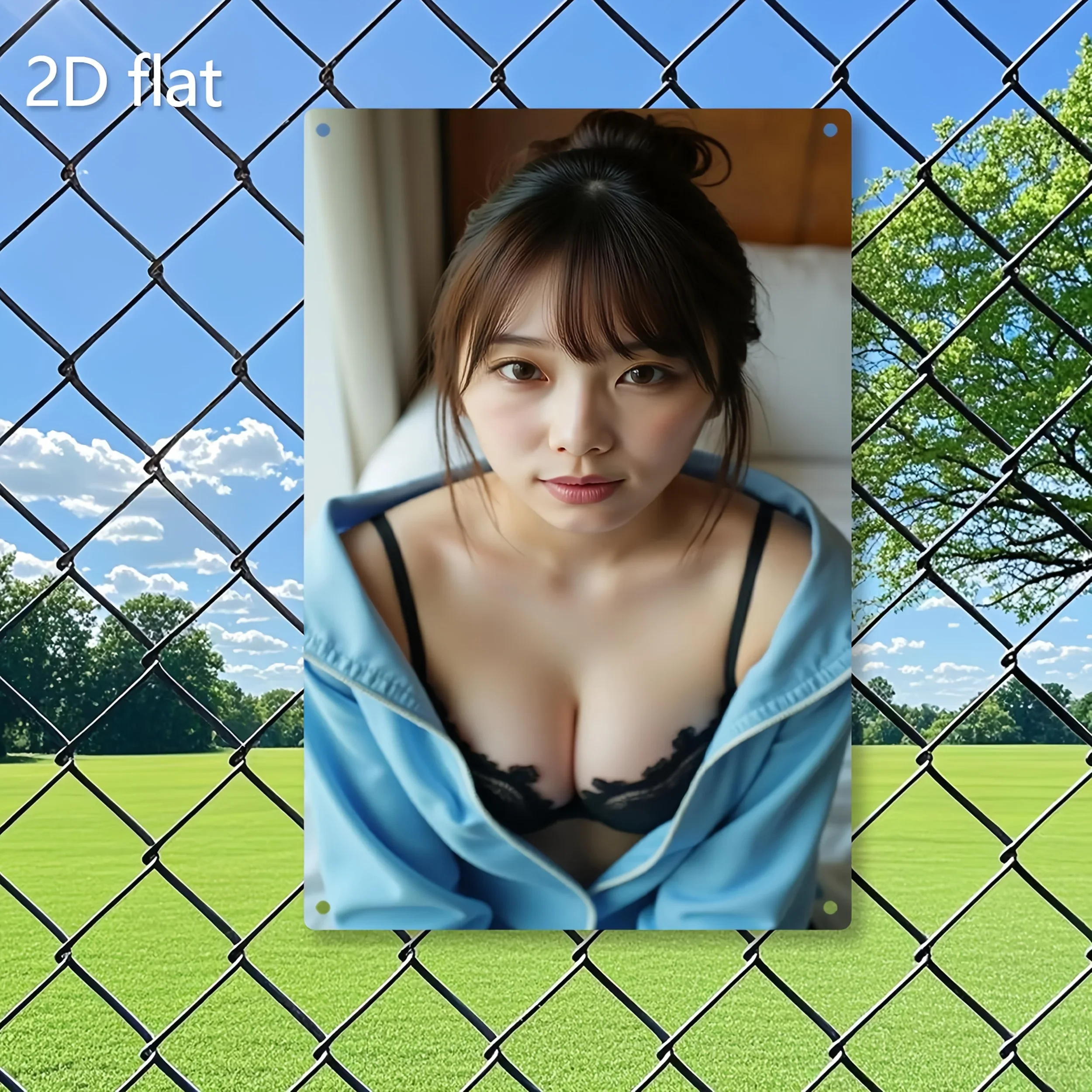 

Vintage Portrait Metal Wall Art Blue Lace Vintage Iron Sign Decor