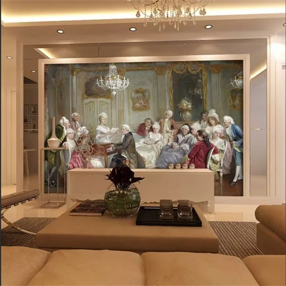 Custom relief ange wallpaper for living room TV backdrop bedroom European figure oil painting wallpaper for wall paper Stickers