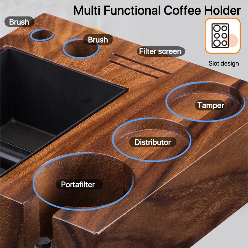 ABS Coffee Tamper Mat Station Stand Portafilter Holder Coffee Knock Box Support Base Rack For 51/54MM 58MM Espresso Accessories