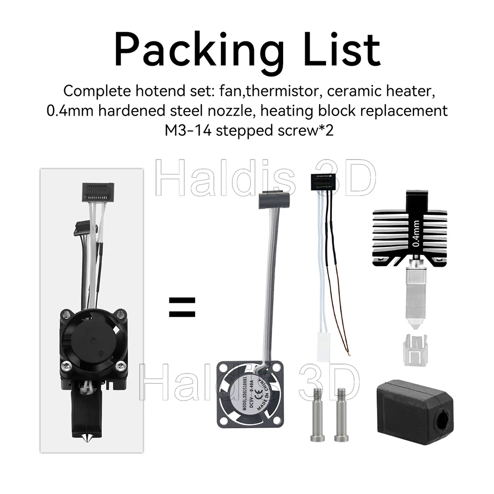 Für Bambu Lab X1 X1C Verbessertes Hotend-Kit mit Lüfter, 0,4 mm gehärteter Stahldüse, Hot End für Bambulab P1 P1S P1P 3D-Druckerteile – Detail 8