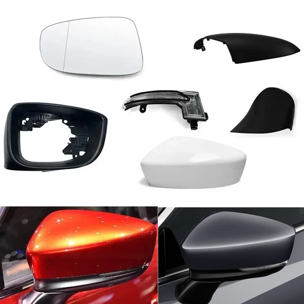 Rearview Mirror Cover Frame Lower Cap Side Turn Signal Light Base Case Heated Lens For Mazda 6 Atenza 2018 2019 2020 2021