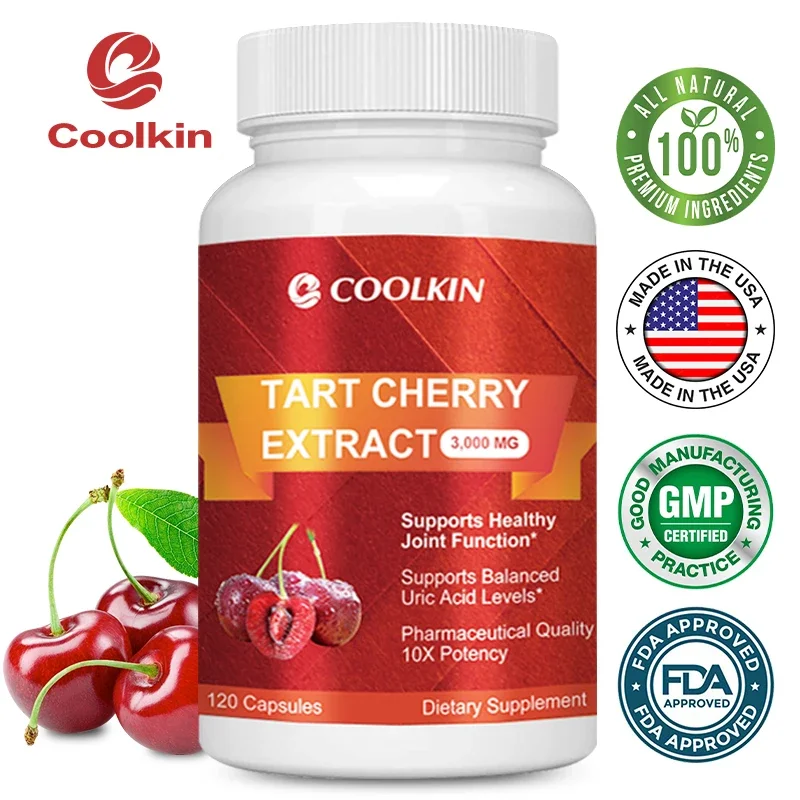 

Tart Cherry Extract - for Uric Acid Cleansing, Muscle Recovery, Sleep, Joint Health, Pain Relief