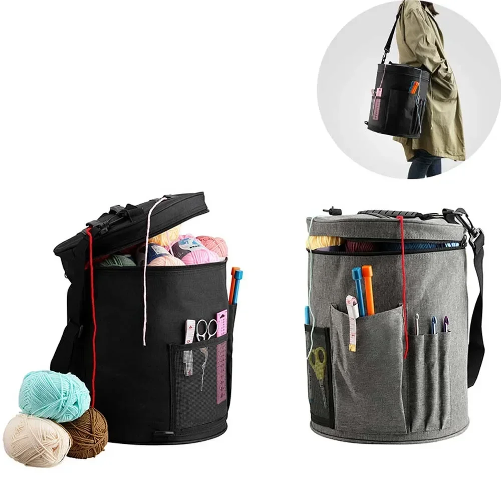 

Yarn Storage Knitting Bag Woven Storage Bag Large Yarn Knitting Tote Bag For Crochet Hooks and Knitting Needles Yarn Balls