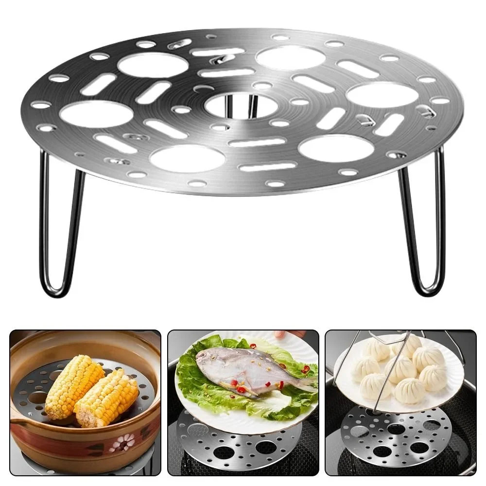 1Pcs/2Pcs Steaming Rack Round Stand Stainless Steel Canning Rack Steam Basket Rack Steaming Tray for Pressure Cooker Canners