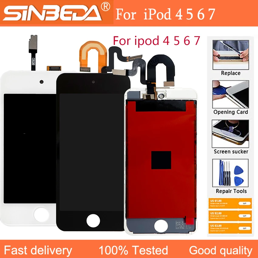 

Sinbeda 100% Tested High Quality For iPod Touch 5 6 6th 7 LCD Touch Screen Digitizer Assembly For iPod Touch 5 5th LCD Display