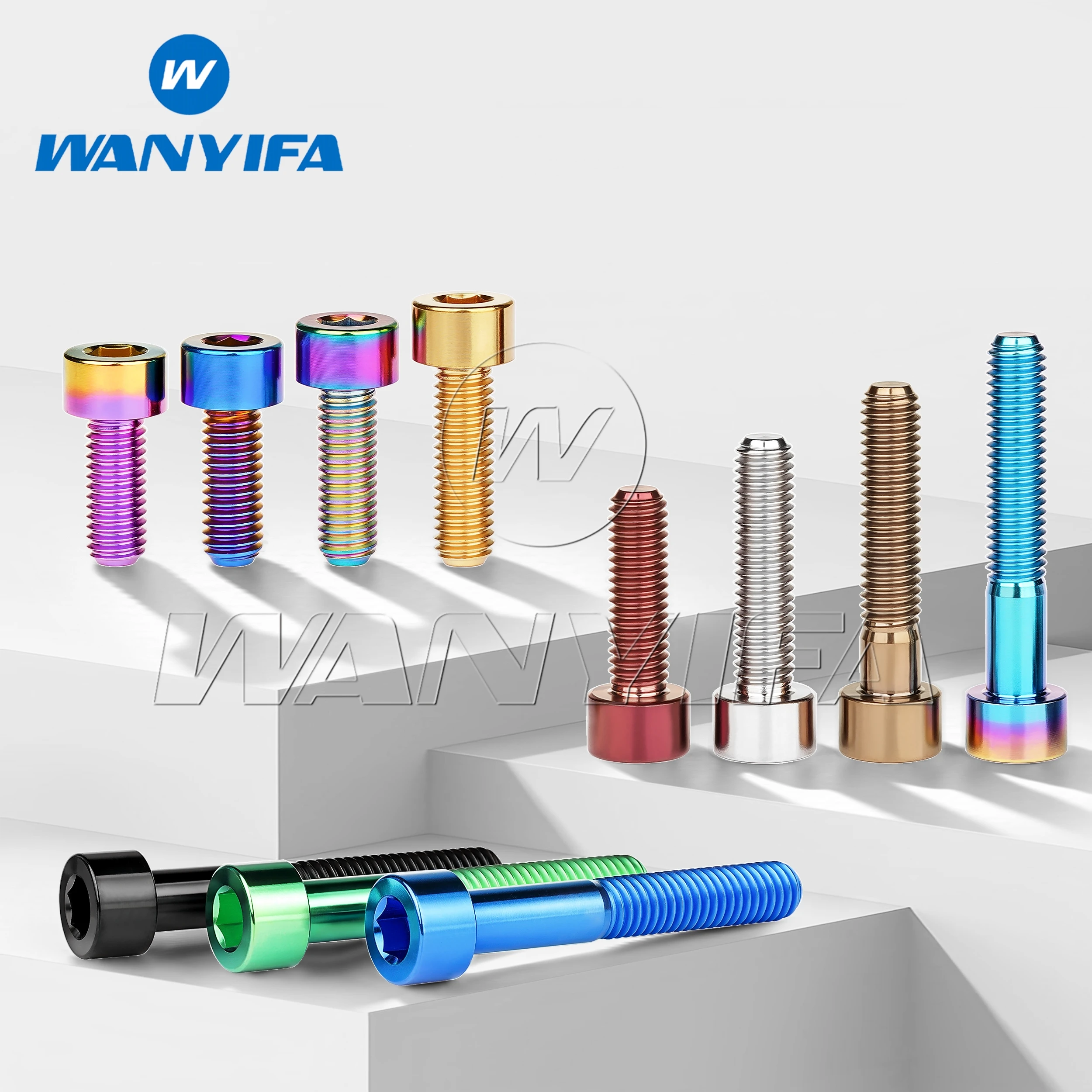 Wanyifa Titanium Bolt M5 X 10 12 16 18 20 23 25 30 35 40 45 50 55 60mm Screw for Bike MTB / Road Bicycle Seatpost Headset Brake