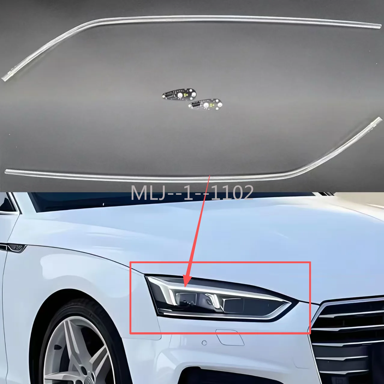 

For AUDI A5 2017-2020 LOW Xenon Light Guide Tube Angel Eyes White light Ballast Chip Module Parts Car DRL CHIP Light Guide Strip