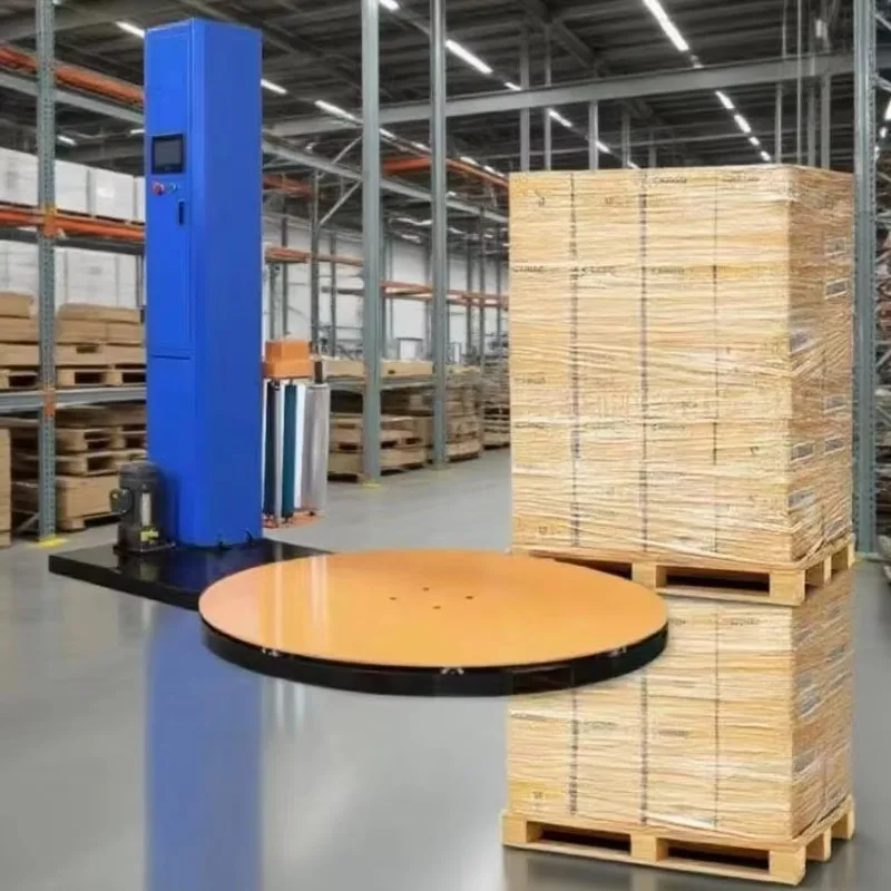 Pallet Stretch Wrapper Automatic Wrapping Machine With Stretch Film For Packing Cartons Stretch Film Packing Machine