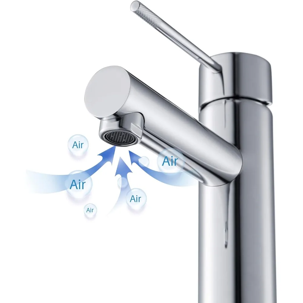 Solid Brass Single Handle High Arc Circular Faucet with Pop-Up Drain for Bathroom Sink | Premium Quality Sink Faucet for Modern