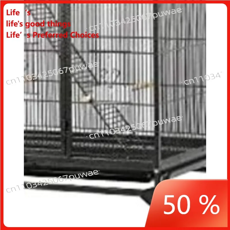 Solid Metal Bird Cage  Large 3-tiers Black White Bird Nests for Parrots Cockatiels Aviary Parakeets Budgie Finch Breeding