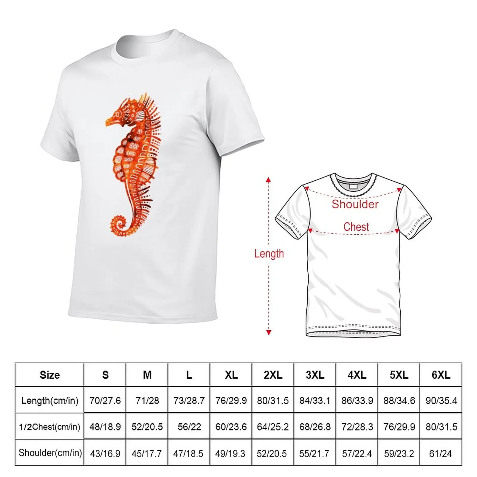 Sea Horse T-Shirt boys animal print anime clothes blacks mens t shirt graphic