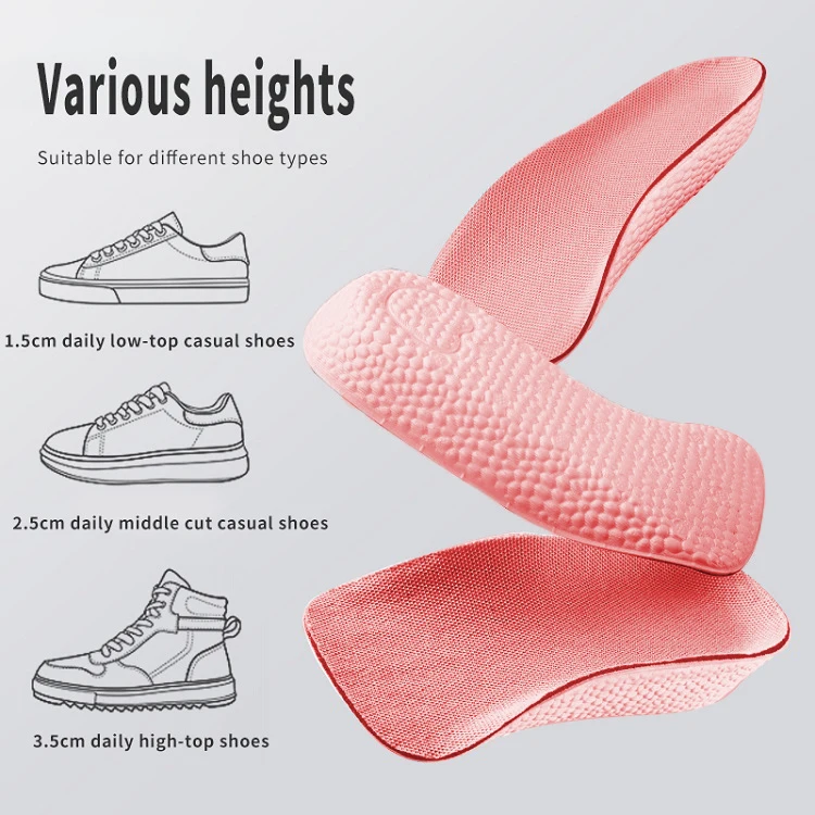 

Memory Foam Height Increase Insoles for Men Women Shoes Flat Feet Arch Support Orthopedic Insoles Sneakers Heel Lift Shoe Pads