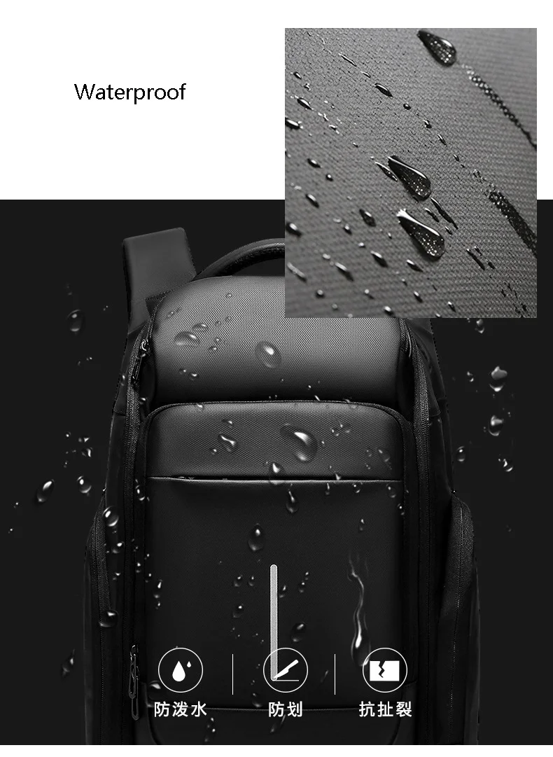 TAGDOT Waterproof Business Backpack 15.6 Inch Men Large Backpack Outdoor Travel Backbag