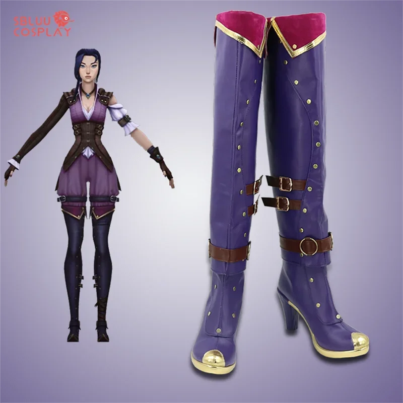 Sbluucosplay lol arcane Caitlyn cosplay shoes game lol Caitlyn cosplay boots women shoes Halloween high heels