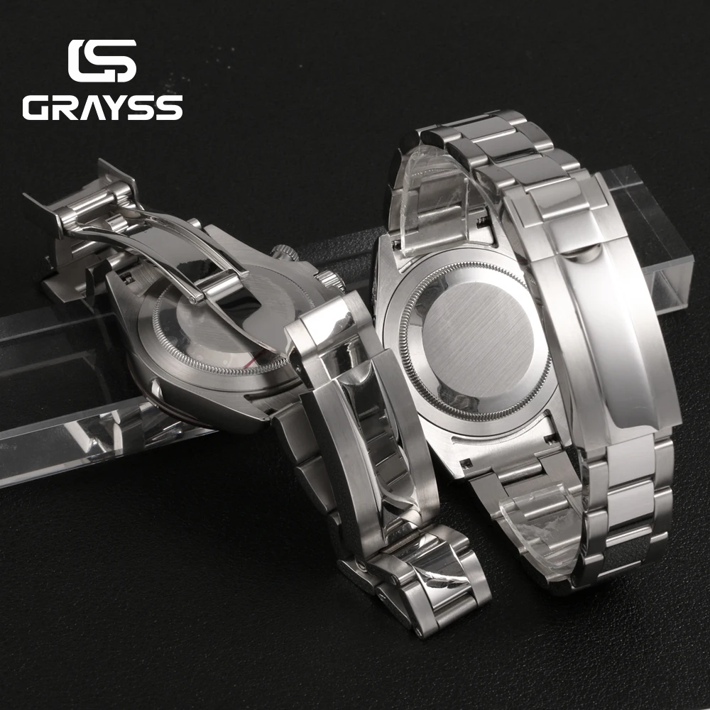 39mm VK63 Case Classic Silver Watch Case Stainless Steel Watch Strap Fit Daytona Style VK63 Quartz Movement Watch Accessories view 5