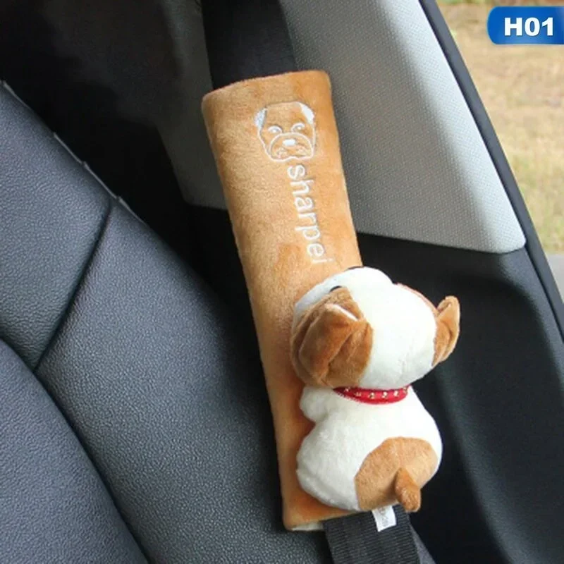 1pcs Cute Animal Car Seat Belt Pads Universal Car Seat Shoulder Strap Pad Cushion Cover Car Belt Protector Safety Belt Cover
