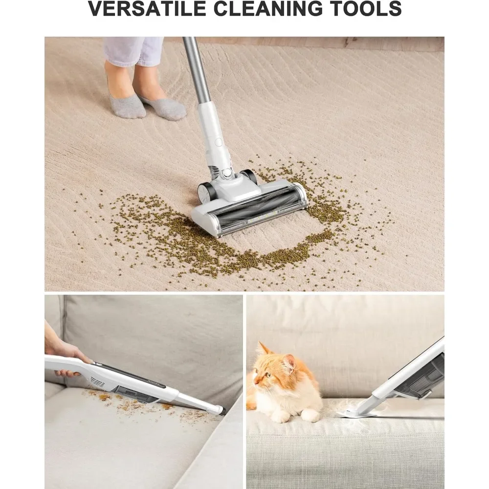 Cordless Vacuum Cleaner,Stick & Handheld Vacuum,Lightweight,LED Display,Handheld Vac for Hardwood Floor Carpet Pet Hair Vacuum