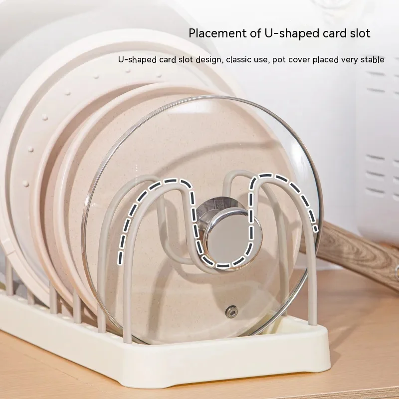 

Dish Rack Organizer Multifunctional Detachable U-shaped Groove Pot Lid Drain Holder Cup Drying Shelf Kitchen Accessories