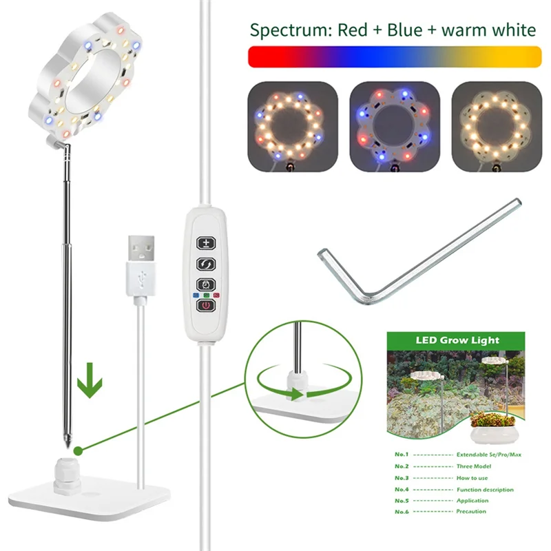 GOOD-1 Pieces Plant Grow Lights For Indoor Plants Full Spectrum LED Plant Light With Detachable Stand Growing Lights With Auto T
