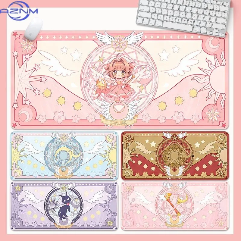 Magic Sakura Mouse Pad Oversized Desk Pad Cute Girl Computer Keyboard Dormitory Study Desk Pad