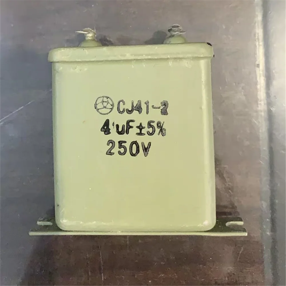 1Pc CJ41-2 250V 4uF 10uF 5% Solder Lug Leads Metalized Paper in Oil Capacitor Other Power Tool Accessories