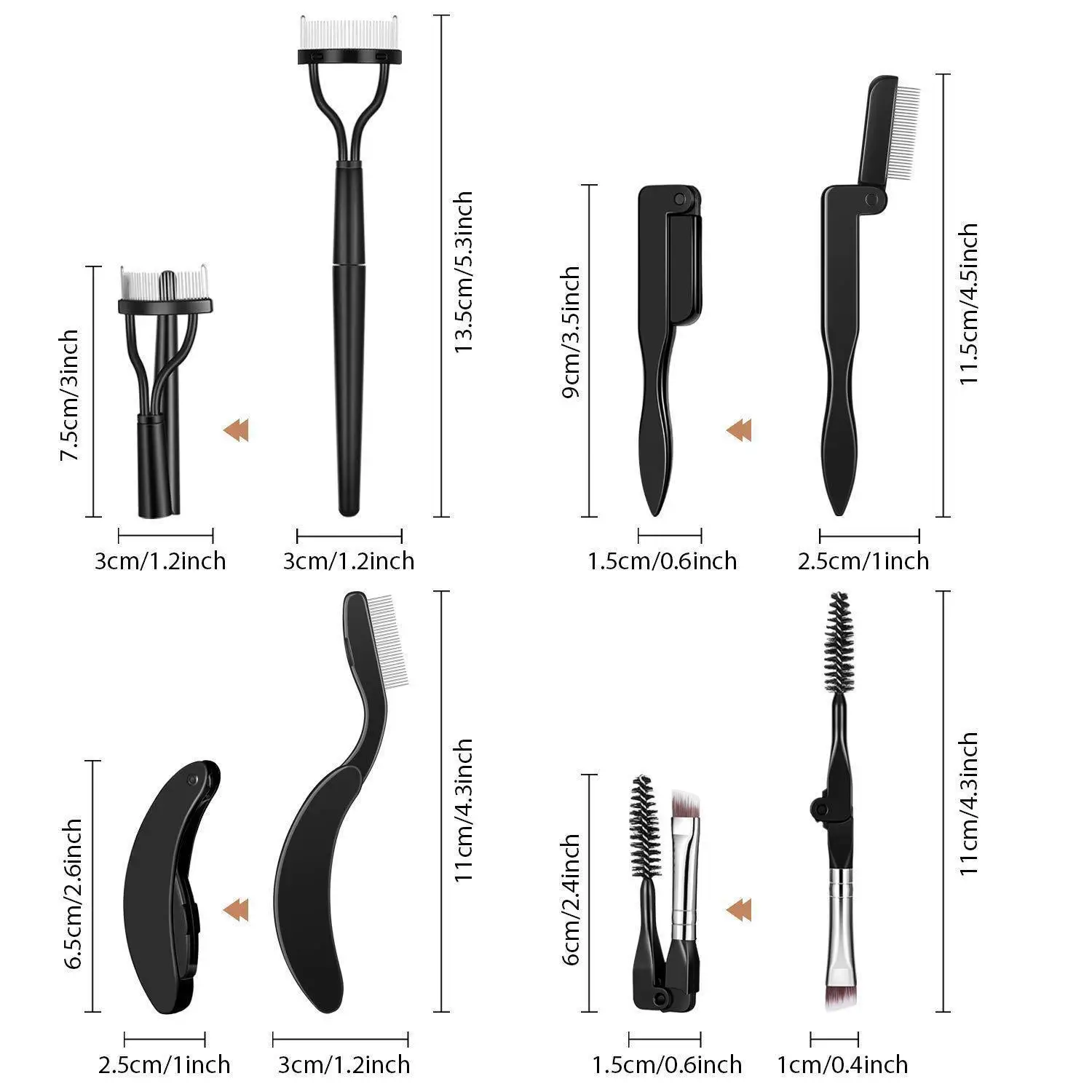 10 Set Eye Makeup Tool Kit Mascara Applicator Eyelash Comb Curlers Eyebrow Eyeliner Brush Separator Makeup Brush Set Custom Logo