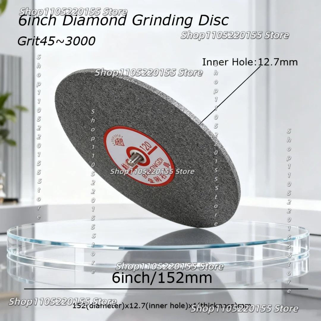 1PCS 6 Inch 150MM Single Side Diamond Abrasive Grinding Disc Wheels for Jewelry Polishing Thickness 1mm Grit45~3000
