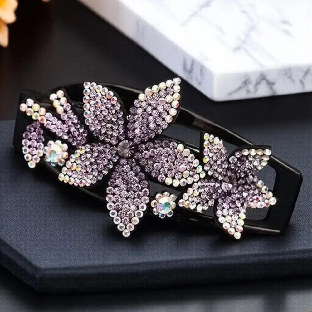 

Красочная заколка для волос со стразами для женщин, модные аксессуары, элегантные для вечеринок, свадеб и ежедневного использования, пластик 11x6 см