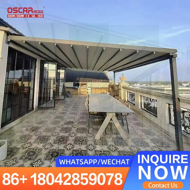 

Expandable Retractable Outdoor Canopy Automatic Folding Sun Shading PVC Waterproof Fabric for Garden Patio Balcony Retractable C