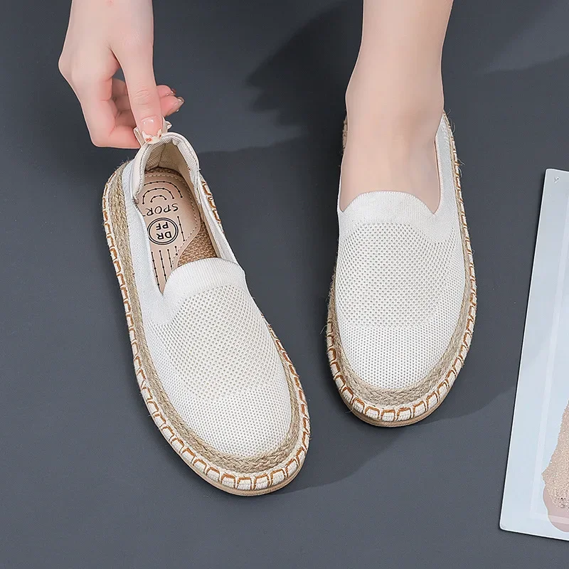 Womens Flat Slip on Canvas Summer Strap Loafers 2023 Ladies Casual Comfort Shoes Female Sneakers for Women