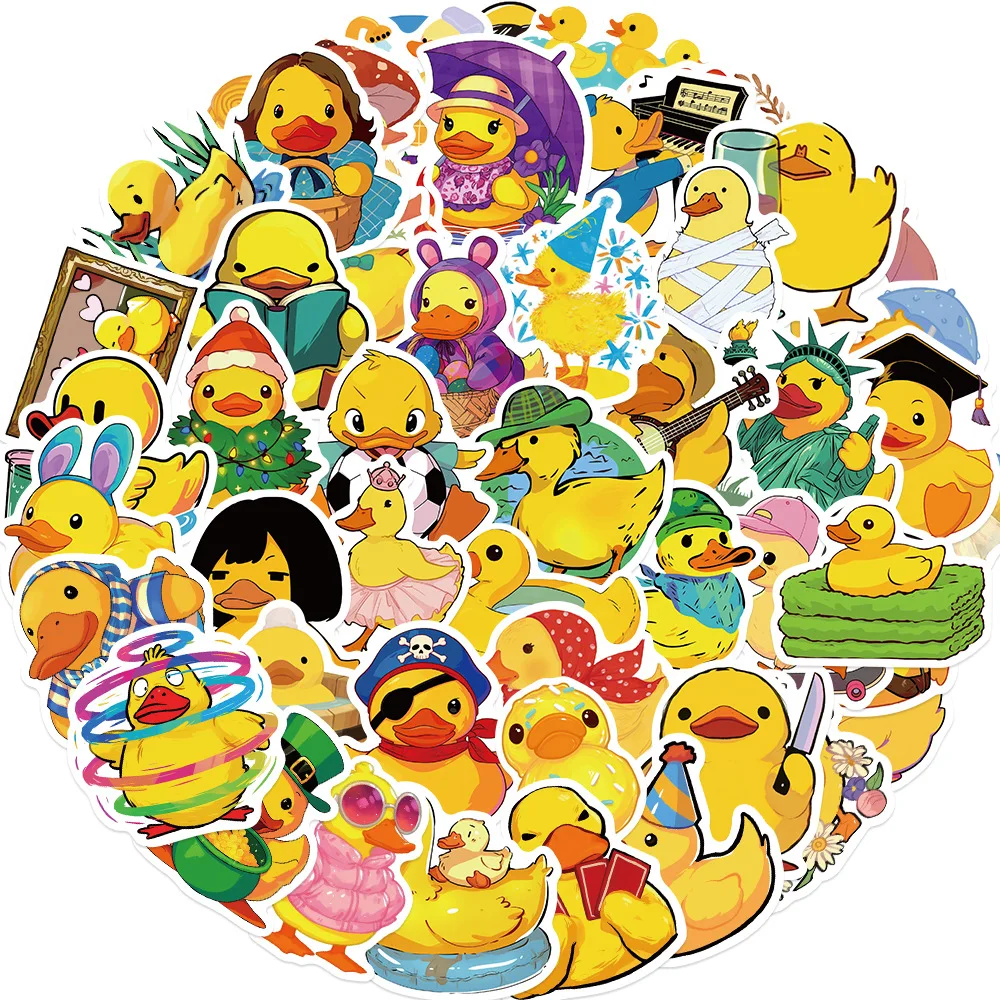 10/50PCS Cute duck Waterproof Graffiti Sticker Aesthetic Decorative Luggage Cup Guitar Laptop Phone Notebook Scrapbook Stickers