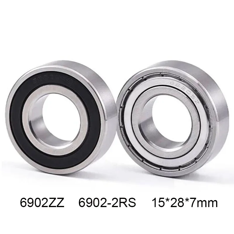 Free Shipping 10PCS 6902 6902RS 6902-2RS 2Z Deep Groove Ball Bearing 15x28x7mm Metal Seal Ball Bearing