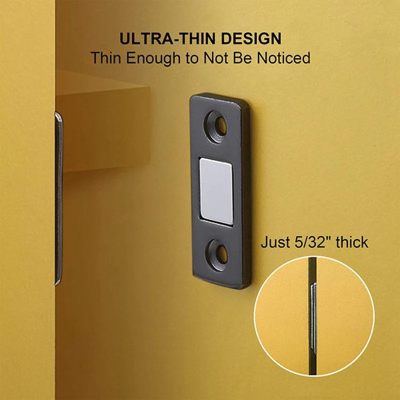 Tangkapan magnetik kabinet baru, 8 pak Ultra tipis pintu kabinet magnet menempel di Laci kabinet magnetik Latch penutup magnetik