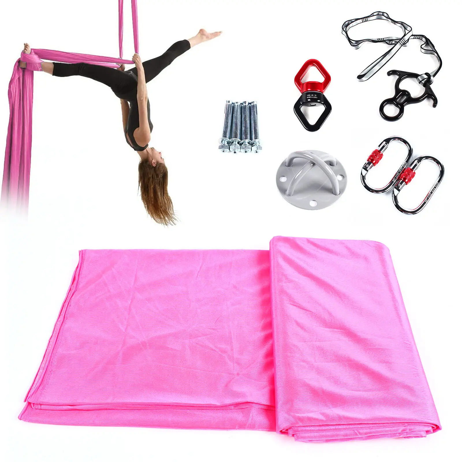 

Комплект качелей для йоги Aerial Silks, антигравитационный фитнес, силовые тренировки, топ 2,8 м