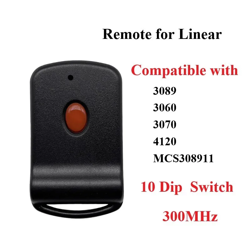 

300MHz 10 Dip Switch Gate Remote Opener For Linear Multicode 3060 3089 Garage Door Remote Control Transmitter