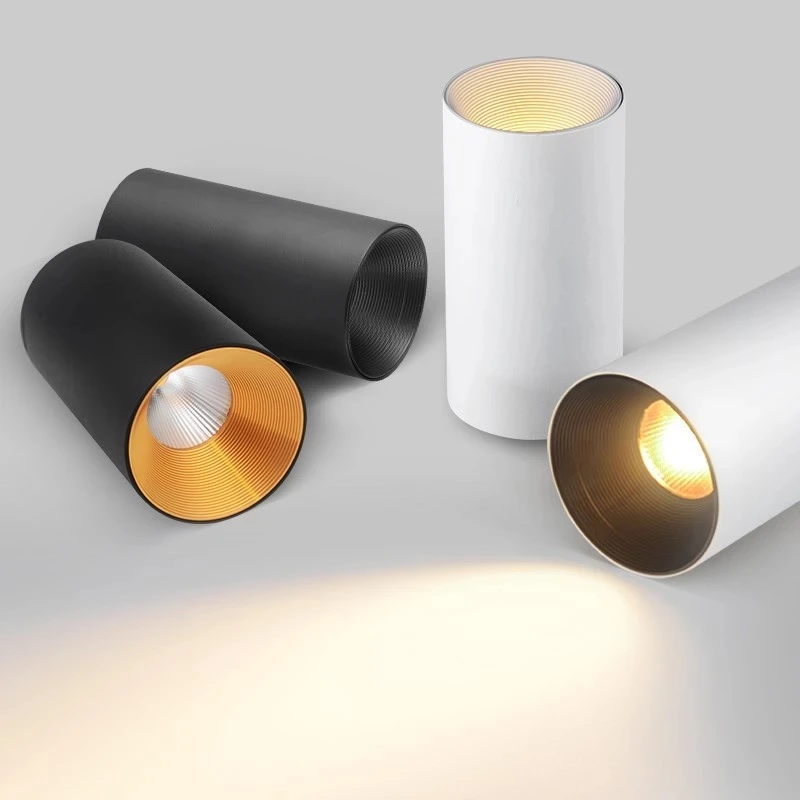 سطح شنت أسطواني LED COB النازل الذهب عاكس 7 واط 9 واط 12 واط 15 واط LED لمبات السقف مصباح بقعة ضوء LED النازل #6