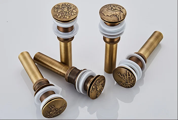 Antike Messing Klappe Kanalisation Becken Zubehör Ablauf Toilette Vessel Vanity Sink Drains Antike/Gold Bad Zubehör – Detail 9