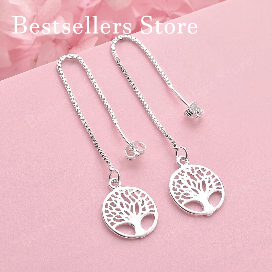 925 Sterling Silver Exquisite Hollow Tree Earrings Women Gifts Wedding Accessories Fashion Jewelry