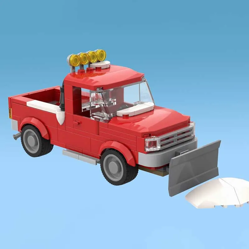 도시 자동차 모델 Moc 빌딩 블록 제설기 모델 기술 벽돌 챔피언 속도 자동차 DIY 조립 휴일 장난감 세트 선물