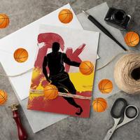 500Pcs/Roll Footballs Soccers Basketball Sport Stickers 2.5cm/1.0'' 16 Designs Decals Diy Adorn Gifts For Various Packaging