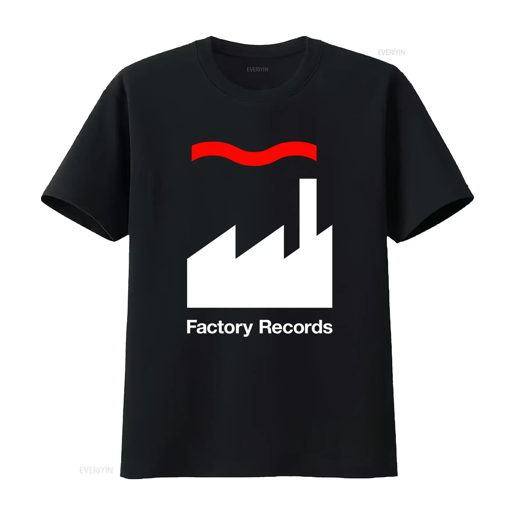 Factory Records T Shirt Available in All Sizes S XXL Classic Black White Colors vintage Washed designer clothes Stretched