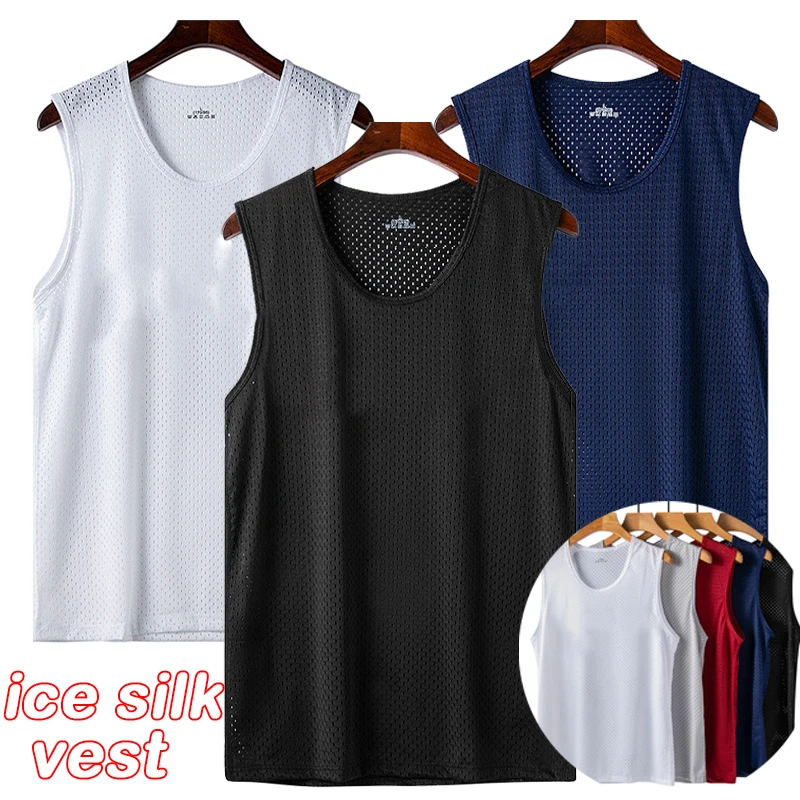 

Men's Clothes Fitness Wide Shoulder Sleeveless T-shirts Muscle Training Tank Tops Men Crew Neck Vests Shirt