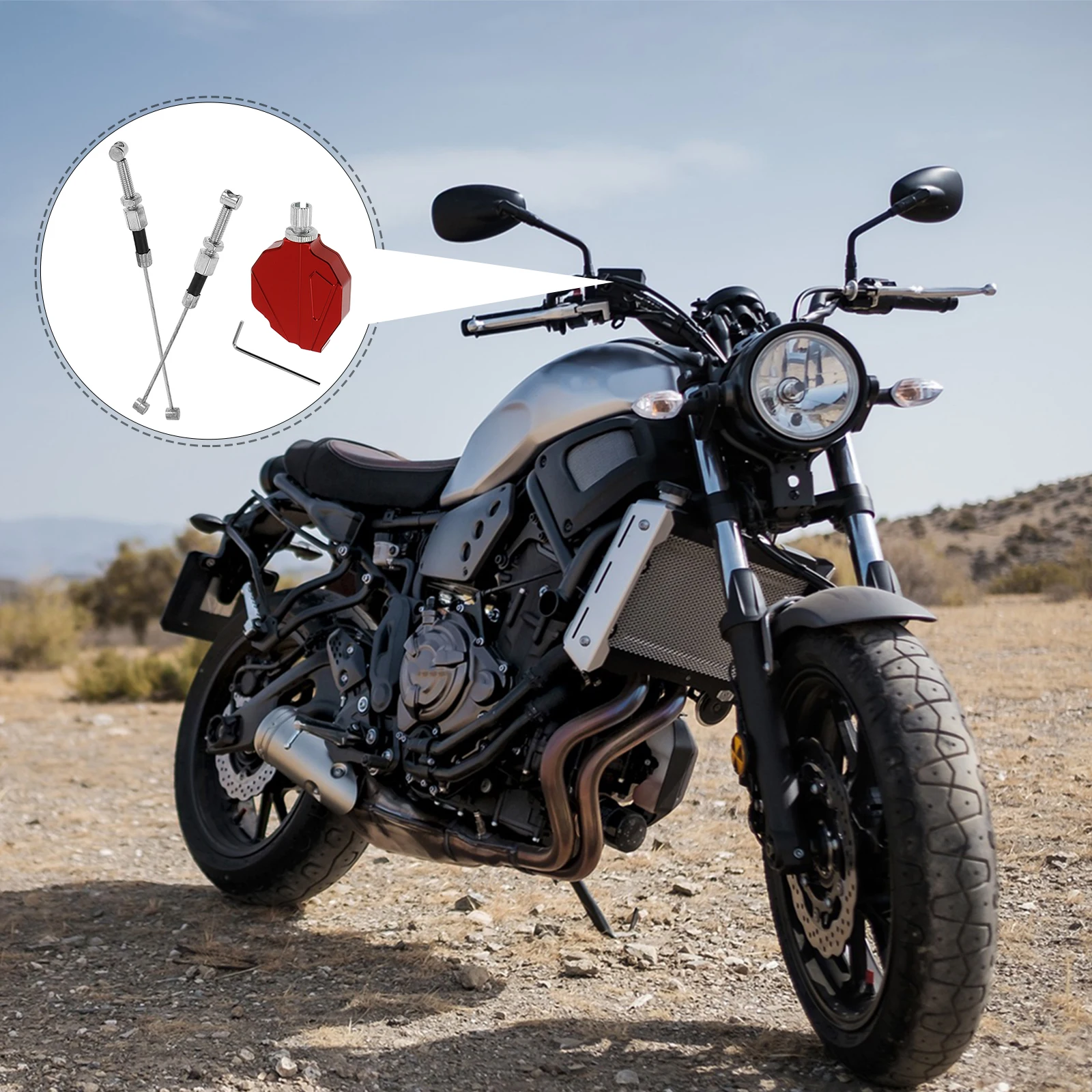 

1 set Universal Clutch Handle for Large Displacement Motorcycles Red Aluminum Alloy Cable Durable Metal Design Easy Installation