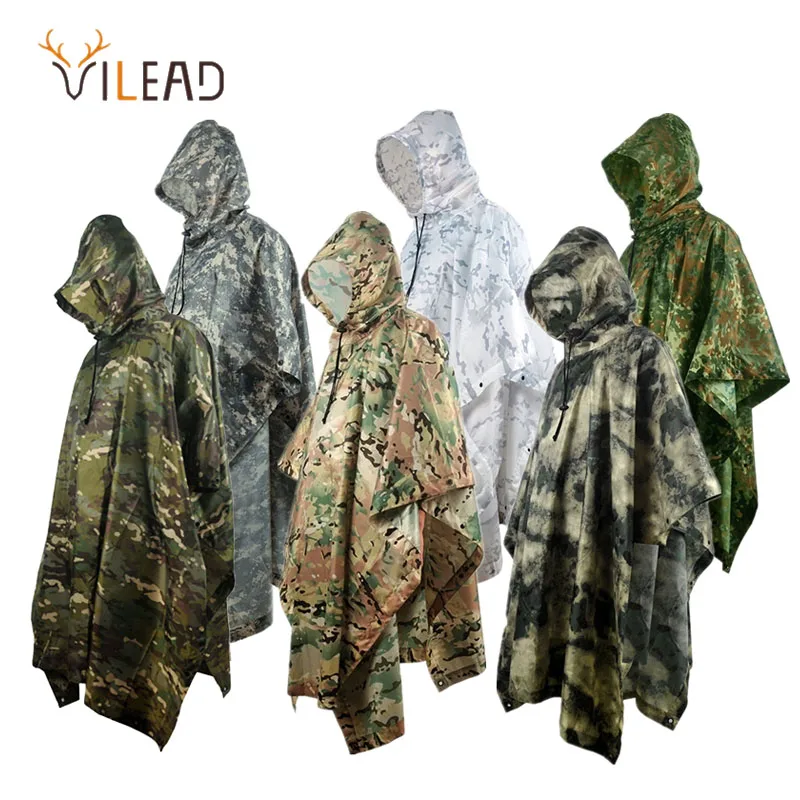 Vivead Poly Tactical Waterproof Military Ponchowaterproof Rain Man rainwater Army Waterproof Tent impermeabile Outdoor