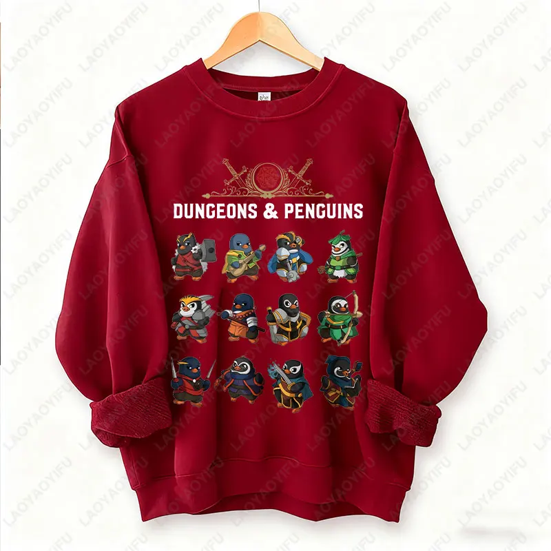العصرية الزنزانات والطيور البلوز DND مستوحاة هدية D & D المشجعين البلوفرات D20 النرد آر بي جي التنين اللاعبين للجنسين Crewneck هوديس #5