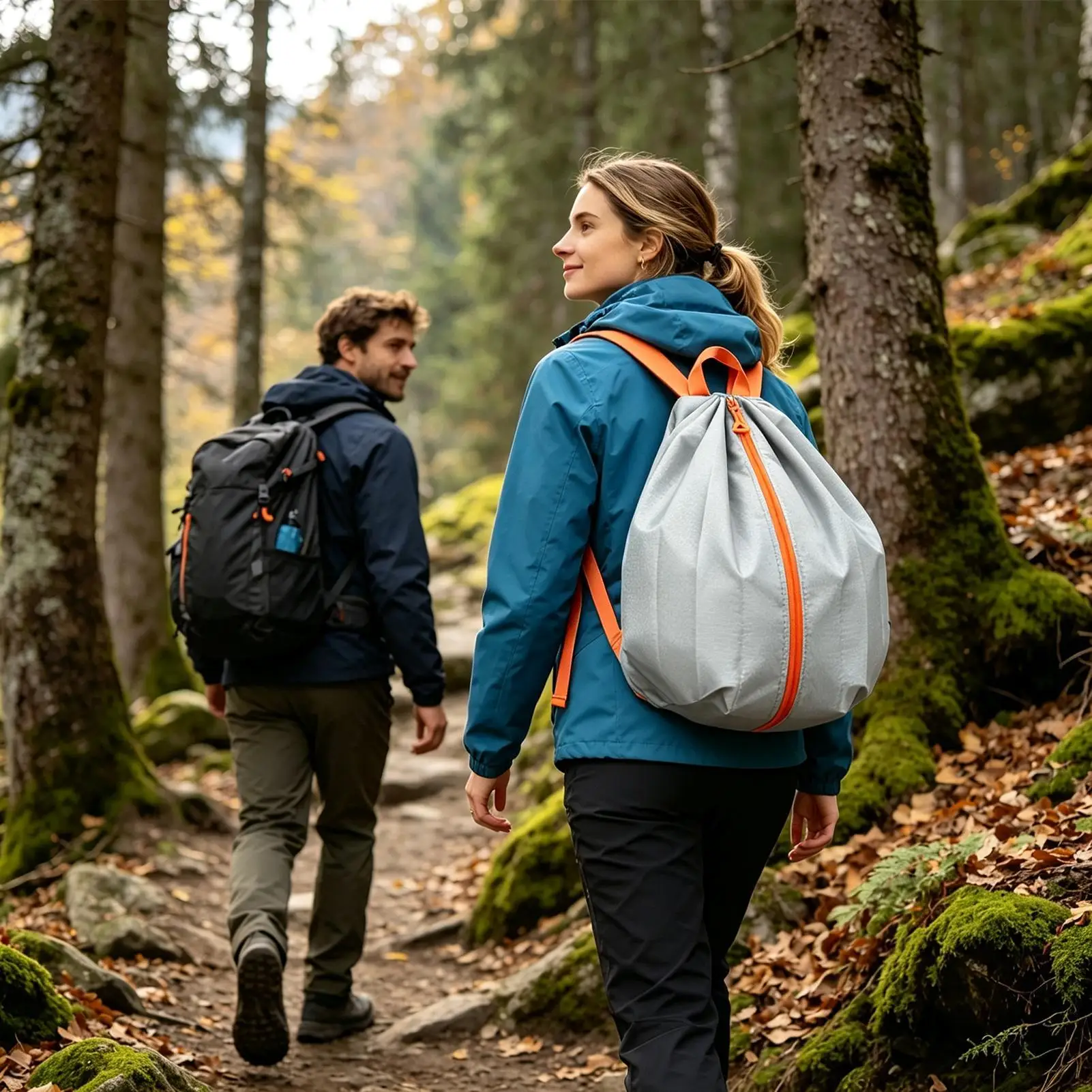Waterproof Backpack For Travel Foldable Lightweight Drawstring Bag Women Hiking Backpack For Hiking Rucking Outdoor Adventure
